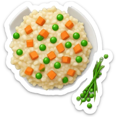risotto with peas and carrot cubes sticker