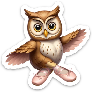 Eule mit Ballettschuhen  sticker