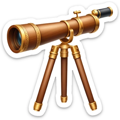 Magical wooden telescope with carvings sticker