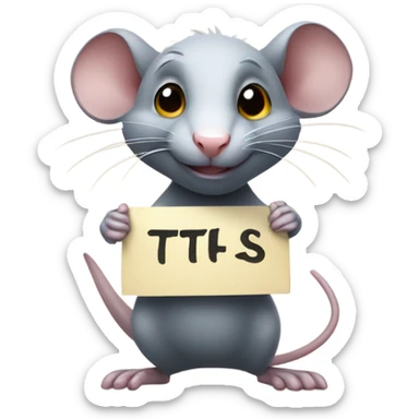 A rat holds a sign with the inscription "ТЫ" sticker