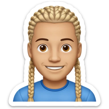 light skin man with cornrows sticker