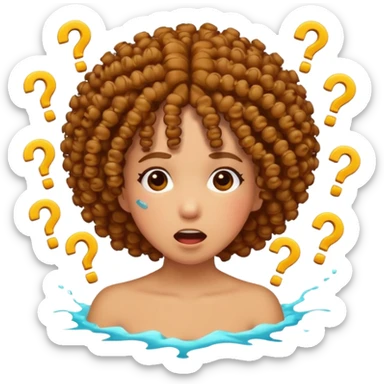 kinky curly hair breaking off with exclamation marks sticker