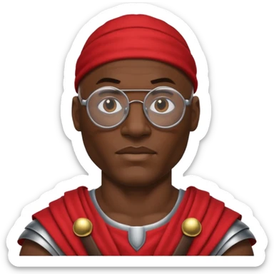 Michael Jordan, wearing gladiator cloth, big round glassed sticker