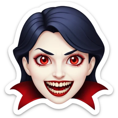 vampire woman with sharp teeth sticker