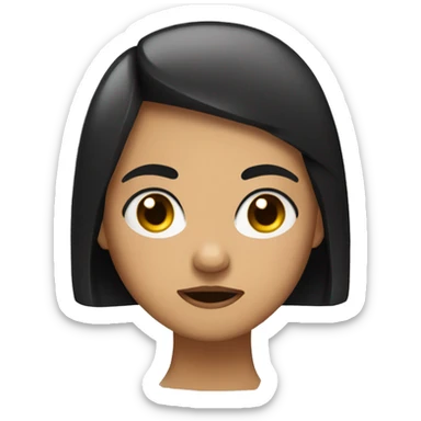 Tan girl with black hair rolling eyes in annoyance sticker