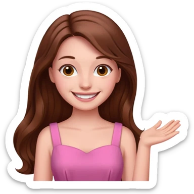 woman Social, diplomatic, stylish — the ultimate people-pleaser. in pink dress long hair 
more dinamic emoji  sticker