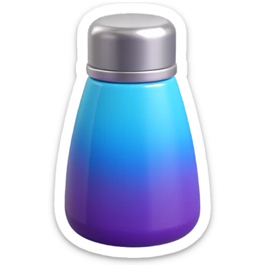 Make a salt emoji with no face that looks exactly like the reference image, in iOS emoji style. 3D, shiny, smooth gradients, soft shadows, realistic salt shaker shape, metallic lid, no face. sticker