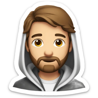 Handsome man with brown hairs and 3 days beard wearing a hoodie as he is praying sticker