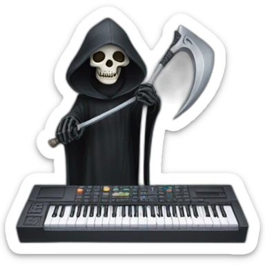 grim reaper with a keyboard scythe sticker