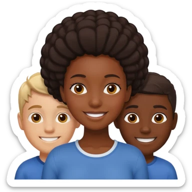A black girl in the middle of 2 white boys sticker