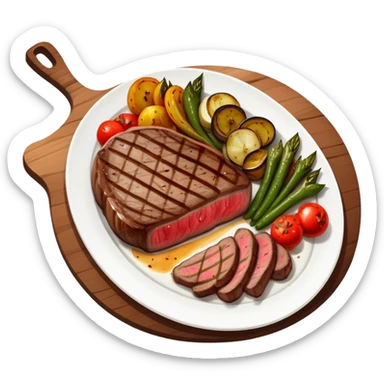 big juicy australian steak meal sticker