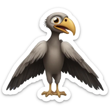 a vulture with the face of a man sticker