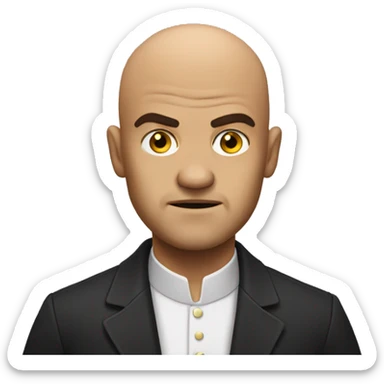 preacher angry with bald spot sticker