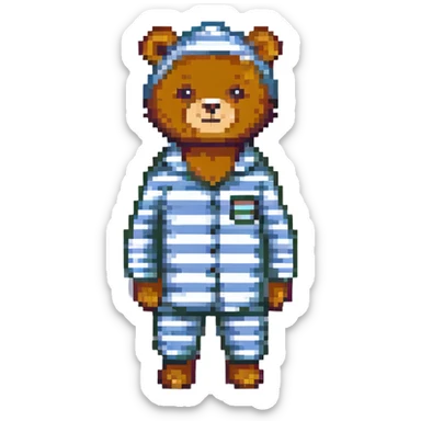 bear in striped pajamas sticker