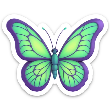 Add a glowing outline around the butterfly's wings, keeping the luminous #c0ff53 green, glowing highlights, magical particles, dreamy aura, fine elegant vein patterns, layered textures, ornamental details, and transparent background in a 3D cartoon, digital fantasy art style. sticker