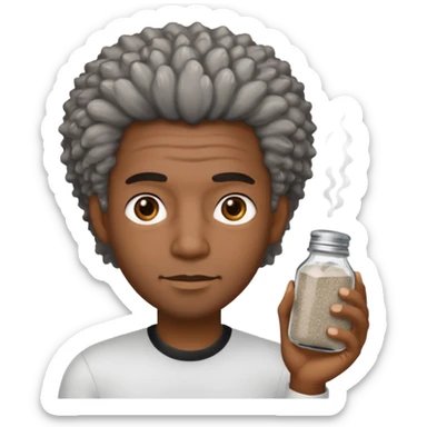 Black man salt n pepper hair sticker