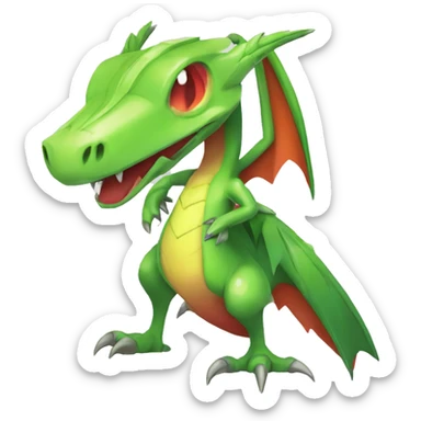 Full body sharp edgy shiny punk colorful Fairy-Flygon-Scyther-grovyle sticker