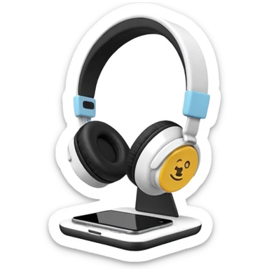 headphones holder/stand white sticker