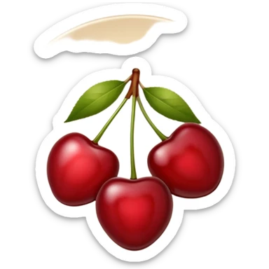 beige plate with cherries in it sticker