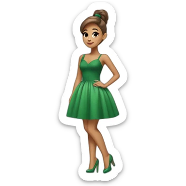 ariana grande in a green puffy dress sticker