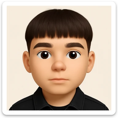Create a realistic 3D emoji based on the provided photo, preserving facial details but without pimples and mustache, wearing a black denim jacket. The style should resemble a 3D emoji look. sticker