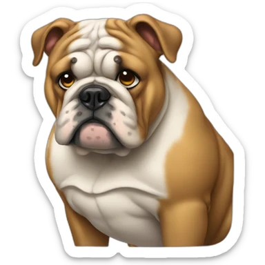 sad british bulldog sticker