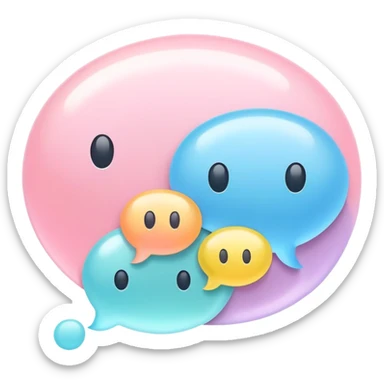 Pastel colors talking bubble with 3 dots sticker