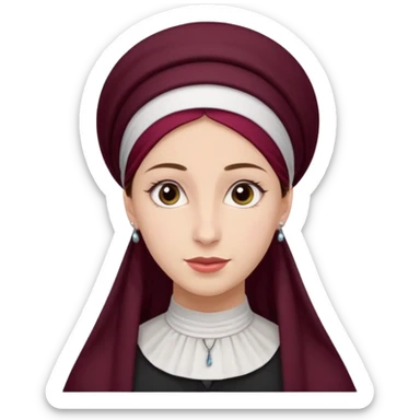 orthodox jewish woman with tichel circa. 1890 make into pretty young maroon sticker