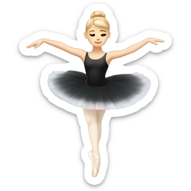 White Ballerina and black tutu sticker
