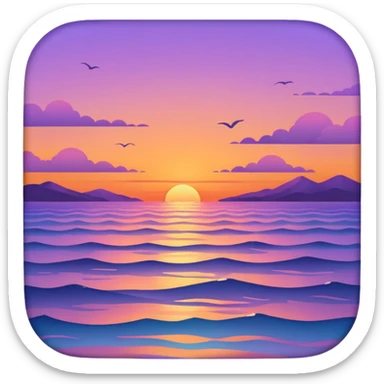 The ocean wish sunset  sticker