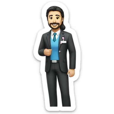 an middle age trimmed beard business suit and open bible, with wife asian age 55 dark hair nurse uniform nurse caphusband executive caucasi sticker