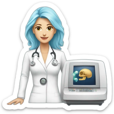 Posh-Radiologist-performing-breast-mri-to-leni-klum sticker