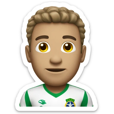 white male wearing brazilian football kit sticker