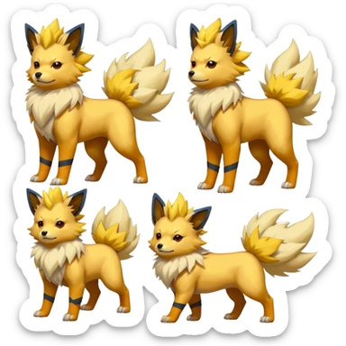 Manectric-Jolteon-Pyroar-Luxray-Flareon-Arcanine-fusion (full body) sticker