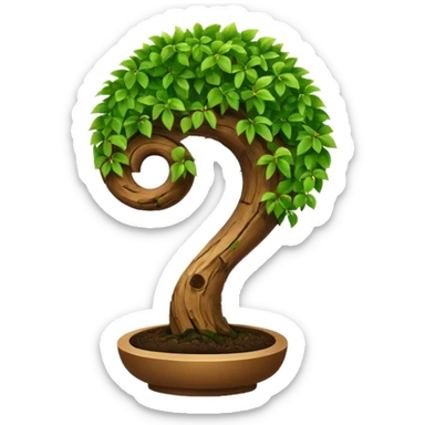 Bonzai with a question mark shape sticker