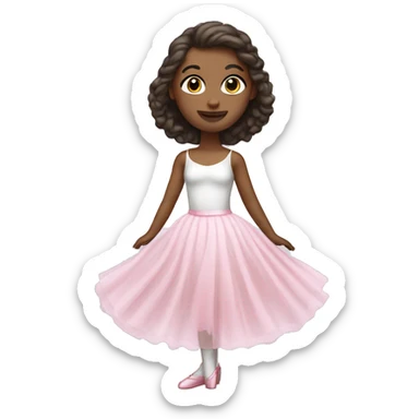 A ballerina with a big white skirt and pink shoes sticker