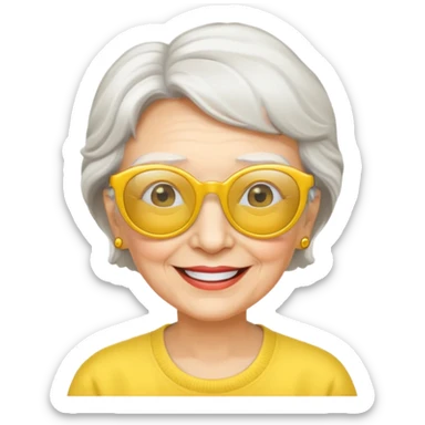 grandmother with yellow sunglasses sticker