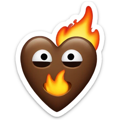 poo emoji + fire heart sticker