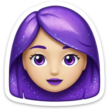 Glitter Roxo e Ciano Seta sticker