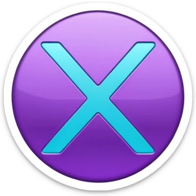 Purple and Cian symbol X twitter sticker