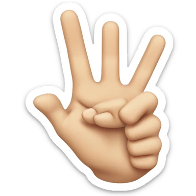 hand with third finger and pointer finger and thumb up sticker