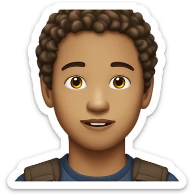 light skin teen boy with brown eyes and big lips sticker