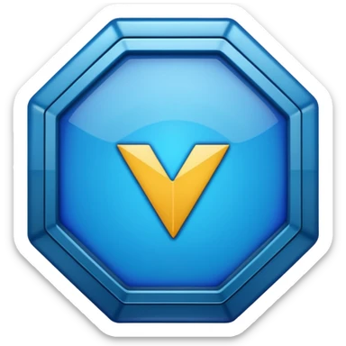 Blue tick in octagon  sticker