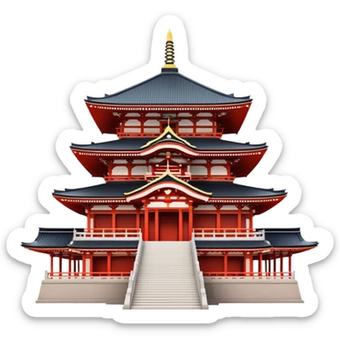 Cinematic Realistic Senso-ji Temple Landmark Emoji, depicted with the historic Tokyo temple rendered with intricate architectural detail and dynamic, cultural lighting. sticker