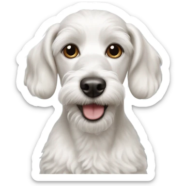 White weiner dog poodle mix sticker