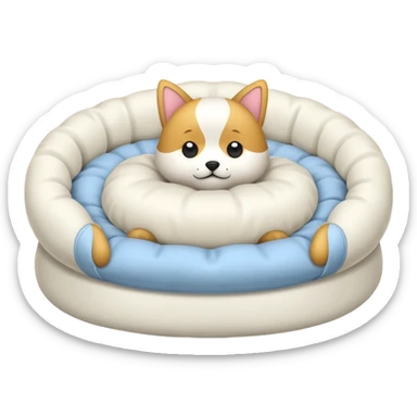 white Pet bed empty with no animal in it sticker