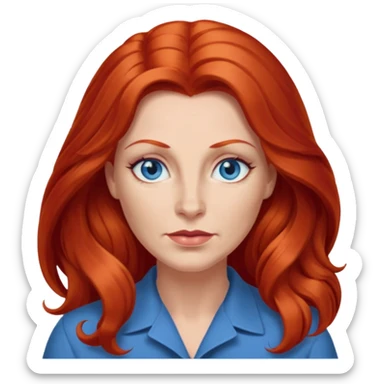 Heavy set mid 50's long red hair women sticker