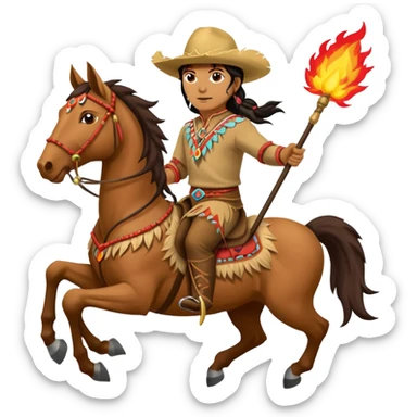 FSU chief Osceola riding horse and planting flaming spear sticker