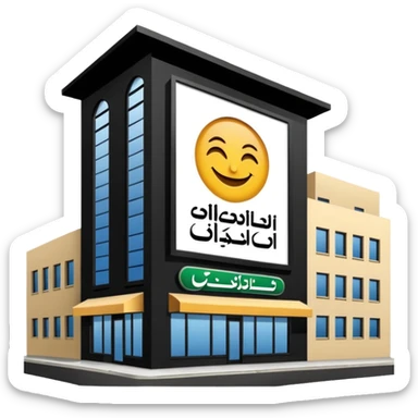 make a billboard on top of a healthy restaurant building written on it "مطعم صحي"  sticker