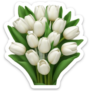 white tulip bouquet  sticker